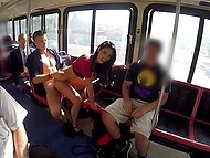 Looker Tempted Excited Man In Bus With Her Fascinating Body Into Hot Sex Under The Eye Of Passengers